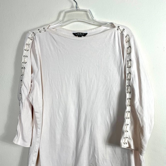 Lauren Ralph Lauren Off White Lace up Sleeve pullover size 2X - Picture 5 of 9